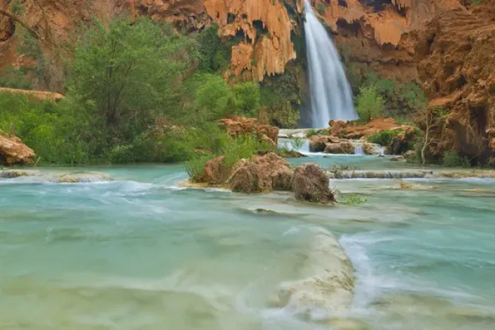 Framed Print : Havasu Falls on the Havasupai Reservation in Arizona, USA