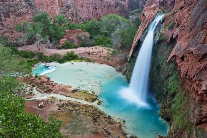 Framed Print : Havasu Falls on the Havasupai Reservation in Arizona, USA