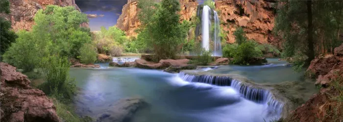 Framed Print : Havasu Falls at the bottom of the Grand Canyon in Arizona Framed Print : Havasu Falls at the bottom of the Grand Canyon in Arizona