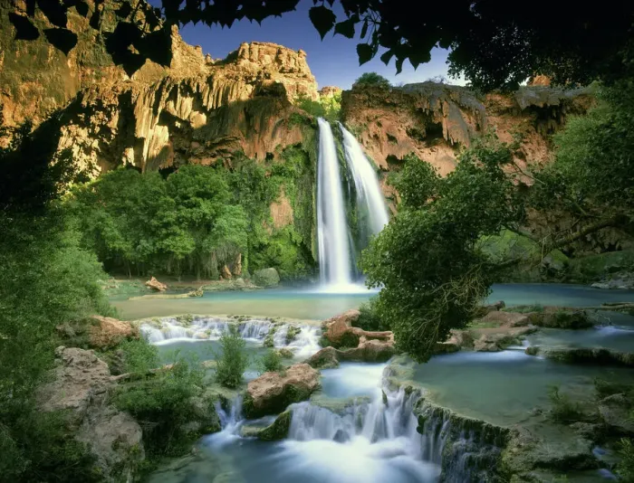 Framed Print : Havasu Falls at the bottom of the Grand Canyon in Arizona Framed Print : Havasu Falls at the bottom of the Grand Canyon in Arizona