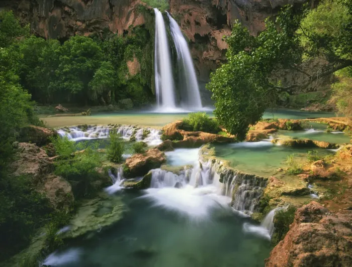 Framed Print : Havasu Falls at the bottom of the Grand Canyon in Arizona Framed Print : Havasu Falls at the bottom of the Grand Canyon in Arizona