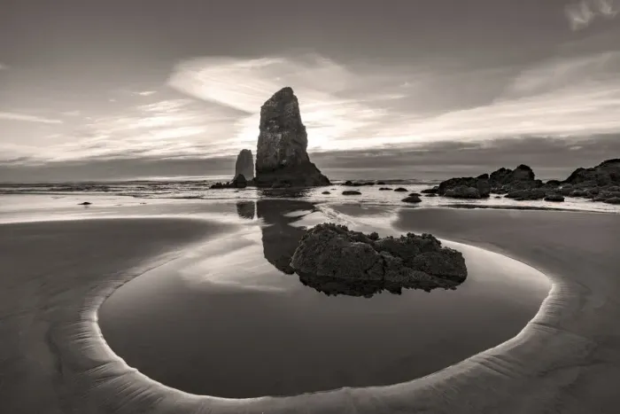 Framed Print : Haystack Rock Pinnacles at low tide in Cannon Beach, Oregon, USA Framed Print : Haystack Rock Pinnacles at low tide in Cannon Beach, Oregon, USA