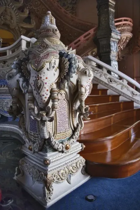 Framed Print : Three headed elephant statue at The Stairway to Heaven, Erawan Museum in Samut Prakan