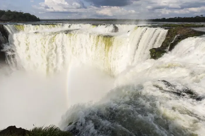 Framed Print : The headwater of Iguazu Falls with a rainbow from the Argentinian side with Brazil in the background Framed Print : The headwater of Iguazu Falls with a rainbow from the Argentinian side with Brazil in the background