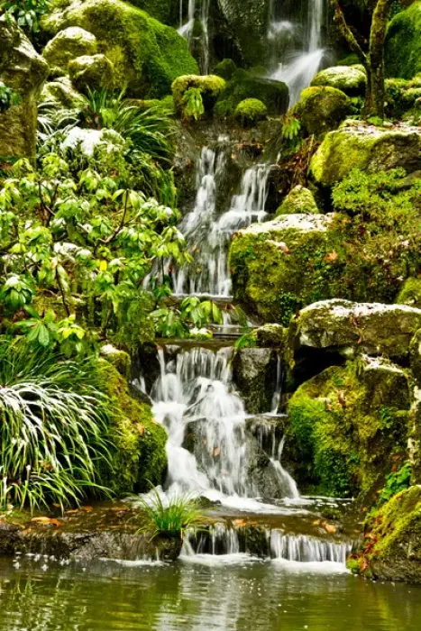 Framed Print : Heavenly Falls, Strolling Garden, Portland Japanese Garden, Portland, Oregon, USA