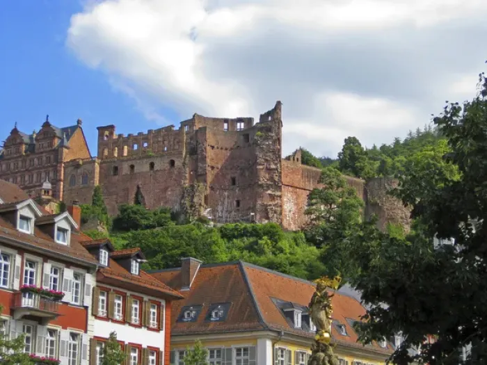 Framed Print : Heidelberg, Germany, Heidelberg Castle, Heidelberger Schloss, dominates above Framed Print : Heidelberg, Germany, Heidelberg Castle, Heidelberger Schloss, dominates above