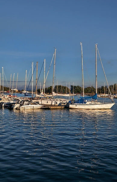 Helsinki Finland harbor with ships and boats at city yacht club