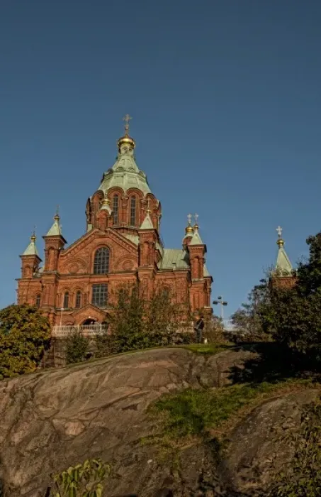 Framed Print : Helsinki, Finland. Red brick and stone of Uspensk Russian Orthodox Cathedral Framed Print : Helsinki, Finland. Red brick and stone of Uspensk Russian Orthodox Cathedral