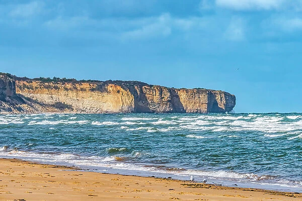 High cliffs, Omaha Beach, Normandy, France