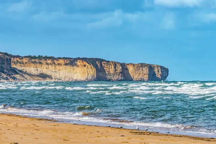 Framed Print : High cliffs, Omaha Beach, Normandy, France