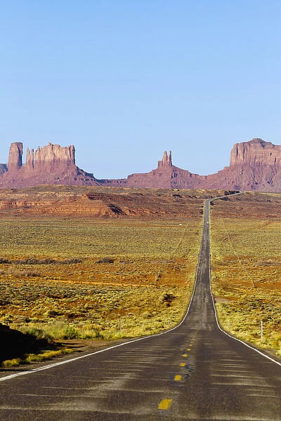 Highway 163 leads to Monument Valley Navajo Tribal Park on the Arizona and Utah state