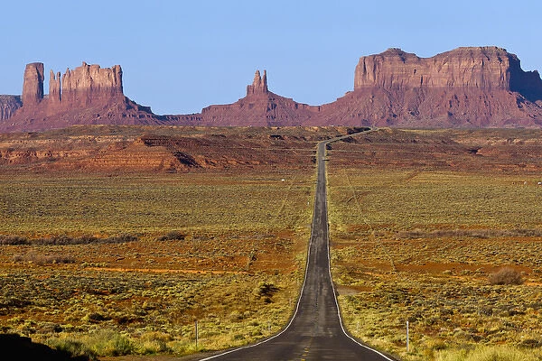 Highway 163 leads to Monument Valley Navajo Tribal Park on the Arizona and Utah state