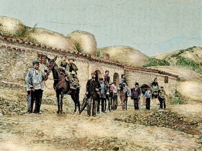 Framed Print : Hikers in San Jeronimo. Montserrat. Catalonia
