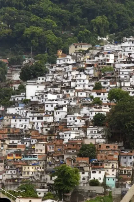 Framed Print : Hillside favela in Rio de Janeiro, Brazil. These slums are home to thousands of poor