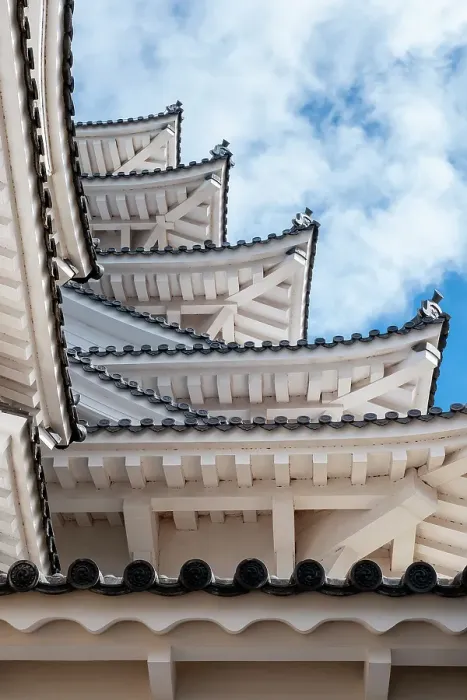 Framed Print : Detail of Himeji Castle roof line, Himeji, Japan