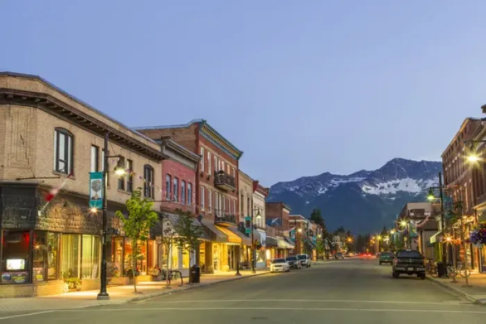 Framed Print : Historic 2nd street in downtown Fernie, British Columbia, Canada Framed Print : Historic 2nd street in downtown Fernie, British Columbia, Canada