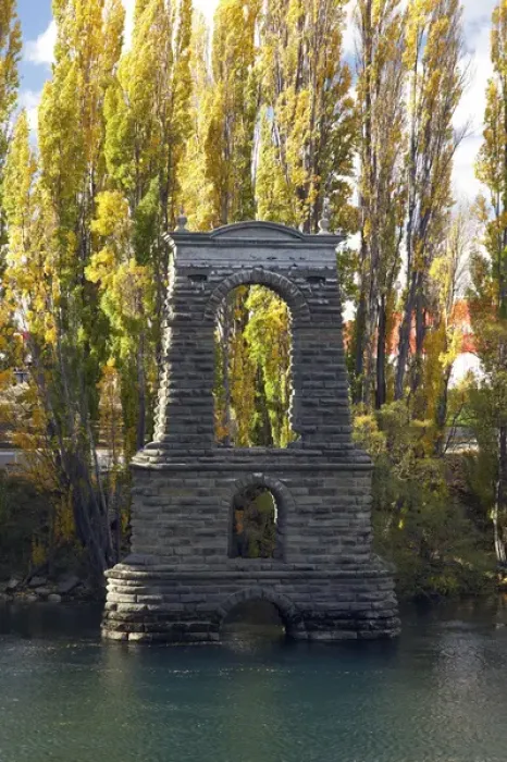 Framed Print : Historic Bridge Pier, Clutha River, Alexandra, Central Otago, South Island, New Zealand