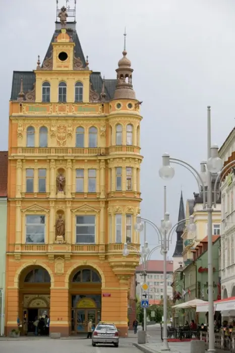 Framed Print : historic district, Czech Republic, Ceske Budejovice