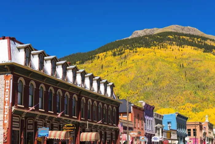 Framed Print : Historic downtown and fall color, Silverton, Colorado USA Framed Print : Historic downtown and fall color, Silverton, Colorado USA