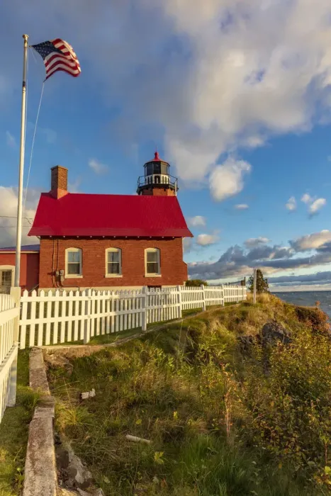 Framed Print : Historic Eagle Harbor Lighthouse n the Upper Peninsula of Michigan, USA