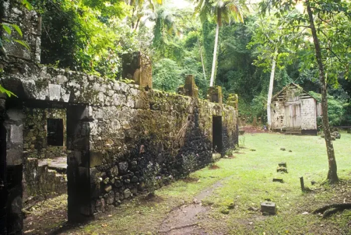 Framed Print : Historic French sugar mill, Anse Chastanet, Sourfriere, St. Lucia, Caribbean