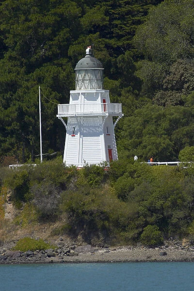 Historic lighthouse, Akaroa, Banks Peninsula, Canterbury, South Island, New Zealand