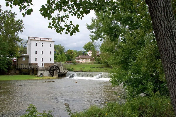 The historic Roller Mill on the Big Raccoon Creek at Mansfield, Indiana