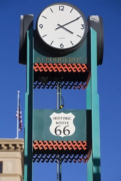 Historic Route 66 crossroads in downtown Albuquerque New Mexico