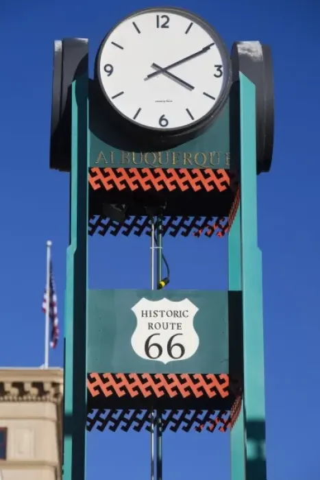 Framed Print : Historic Route 66 crossroads in downtown Albuquerque New Mexico Framed Print : Historic Route 66 crossroads in downtown Albuquerque New Mexico
