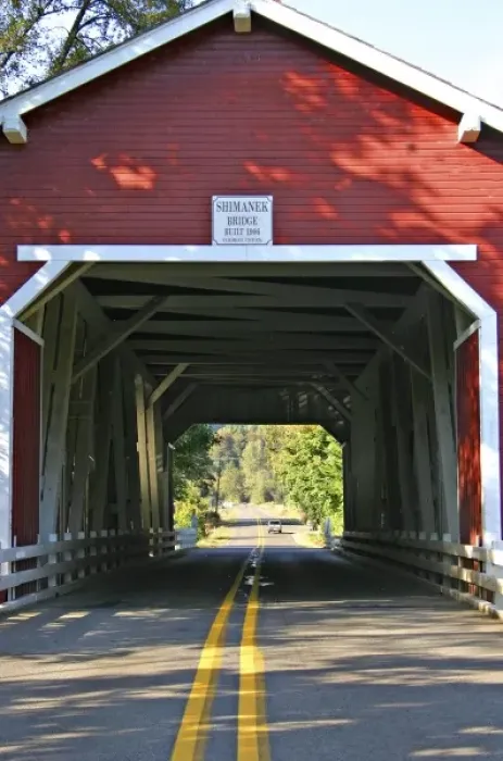 Framed Print : historic Shimanek covered bridge near Albany Oregon Framed Print : historic Shimanek covered bridge near Albany Oregon