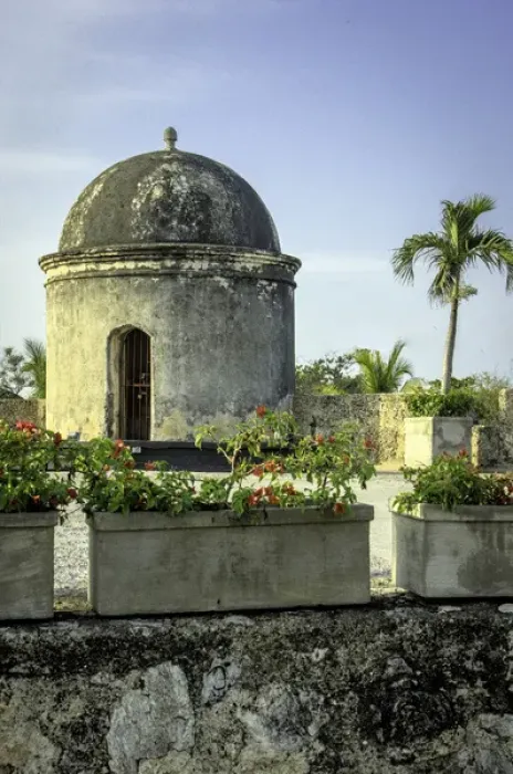 Framed Print : Historic Spanish colonial walls and fortifications surround the Old City of Cartagena