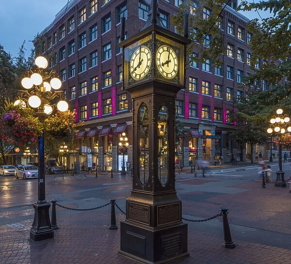 Historic steam powered clock in the Gastwon District of Vancouver, British Columbia