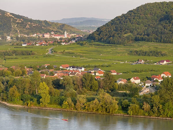 Historic town Durnstein located in wine-growing area, UNESCO World Heritage Site
