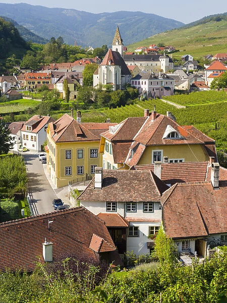 Historic village Spitz located in wine-growing area, UNESCO World Heritage Site