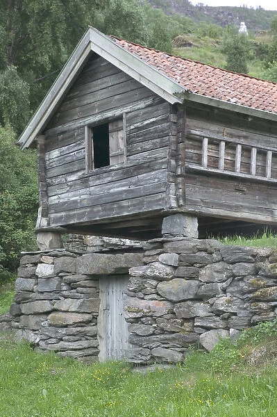 Historical building at Flam, Flam norway is nestled in the innermost corner of the Aurlandfjord