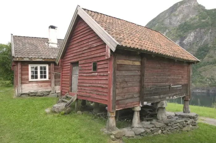 Framed Print : Historical building at Flam, Flam norway is nestled in the innermost corner of Framed Print : Historical building at Flam, Flam norway is nestled in the innermost corner of