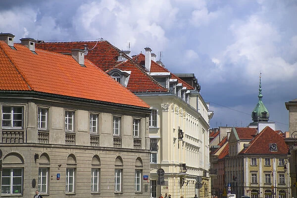 Historical buildings in Castle Square, old town, Warsaw, Poland