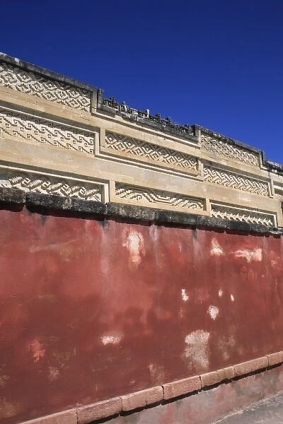 Historical ruins color in Mitla Mexico tourist town