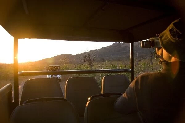 hluhluwe, kwazulu-natal, durban, south africa. The opening sunrise upon entry to the wild game park