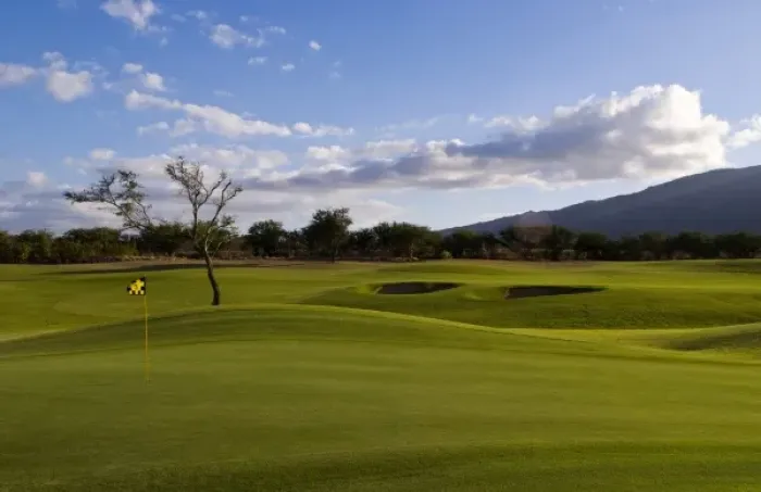 Framed Print : Hole number 17 at sunset at the golf course called The Dunes at Maui Lakes, in Maui Framed Print : Hole number 17 at sunset at the golf course called The Dunes at Maui Lakes, in Maui