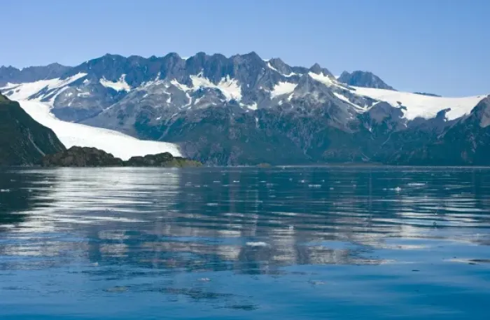 Framed Print : Holgate Glacier calves into Aialik Bay in Kenai Fjords National Park Alaska