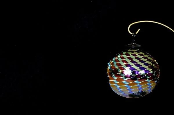 Holiday still life. Hand blown glass Christmas ornament. Property released