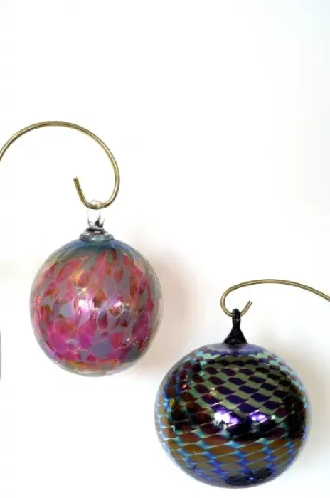 Framed Print : Holiday still life. Hand blown glass Christmas ornaments. Property released Framed Print : Holiday still life. Hand blown glass Christmas ornaments. Property released