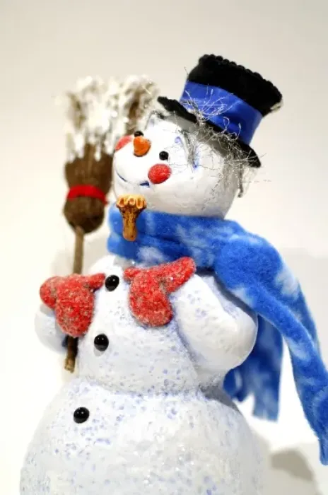 Framed Print : Holiday Still Life, Simpich Caracter Doll Burr Tholomew the Snowman. Property Released
