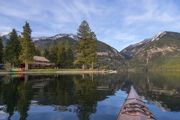 Holland Lake Lodge on Holland Lake in the Lolo National Forest, Montana, USA