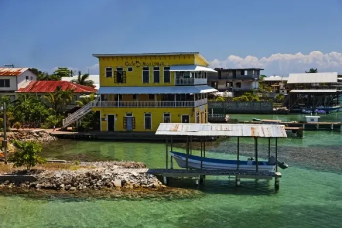 Framed Print : Home along the shore on Utila in Honduras Framed Print : Home along the shore on Utila in Honduras