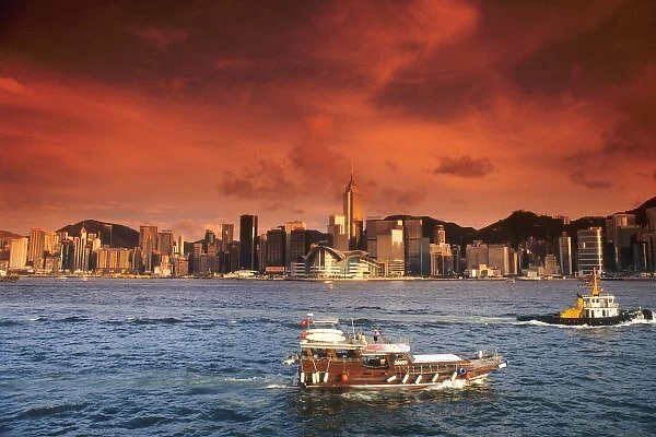 Hong Kong Harbor at Sunset