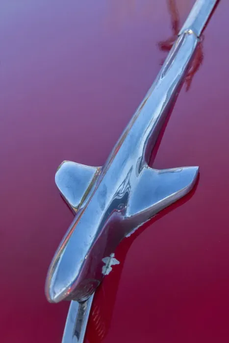 Framed Print : Detail of hood ornament on red classic American car in Habana, Havana, Cuba Framed Print : Detail of hood ornament on red classic American car in Habana, Havana, Cuba