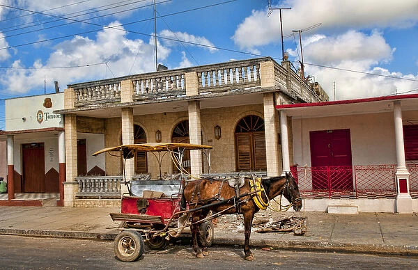 Horse carriage in street of Palmira in Havana Habana Cuba