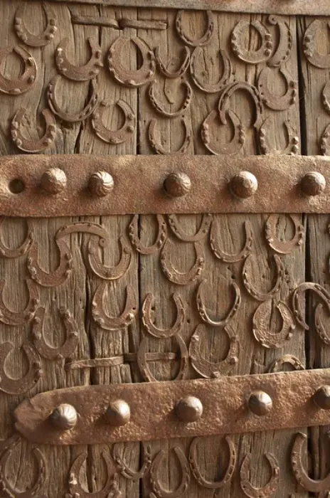Framed Print : Horseshoes decorate a wooden door, Jama Masjid, Fatehpur Sikri, Uttar Pradesh, India Framed Print : Horseshoes decorate a wooden door, Jama Masjid, Fatehpur Sikri, Uttar Pradesh, India